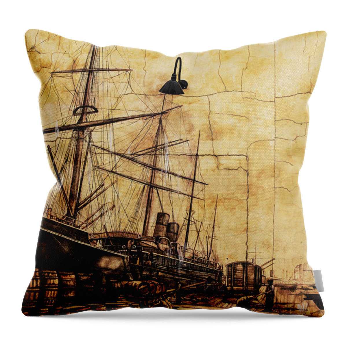 Wall Mural Throw Pillow featuring the photograph Old Days Portland by Karol Livote
