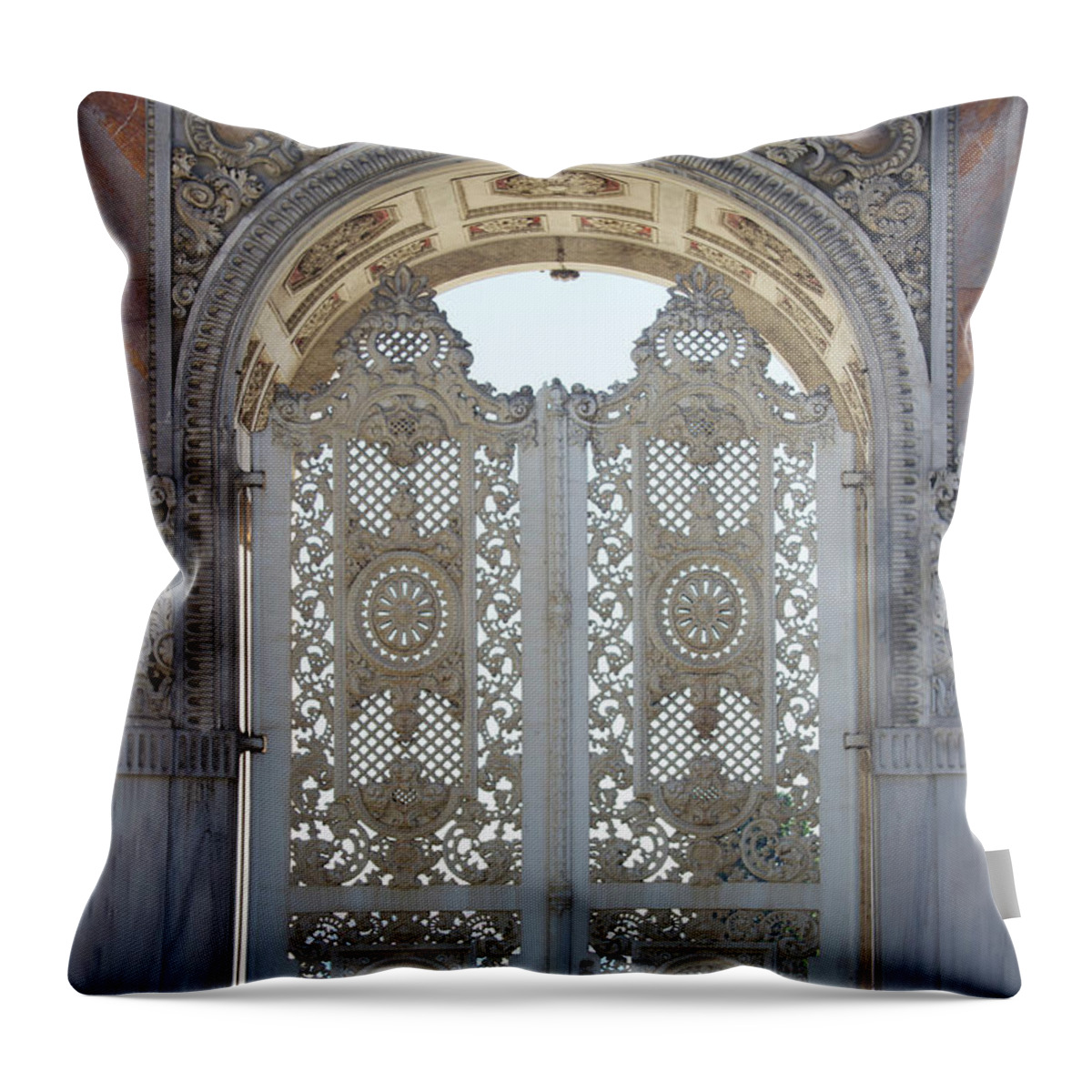 Gothic Style Throw Pillow featuring the photograph Old Door by Bagi1998