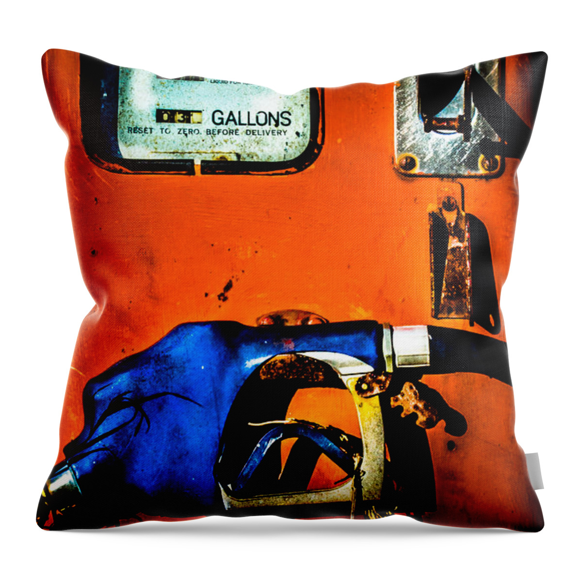 Barn Throw Pillow featuring the photograph Old Farm Gas Pump by Michael Arend