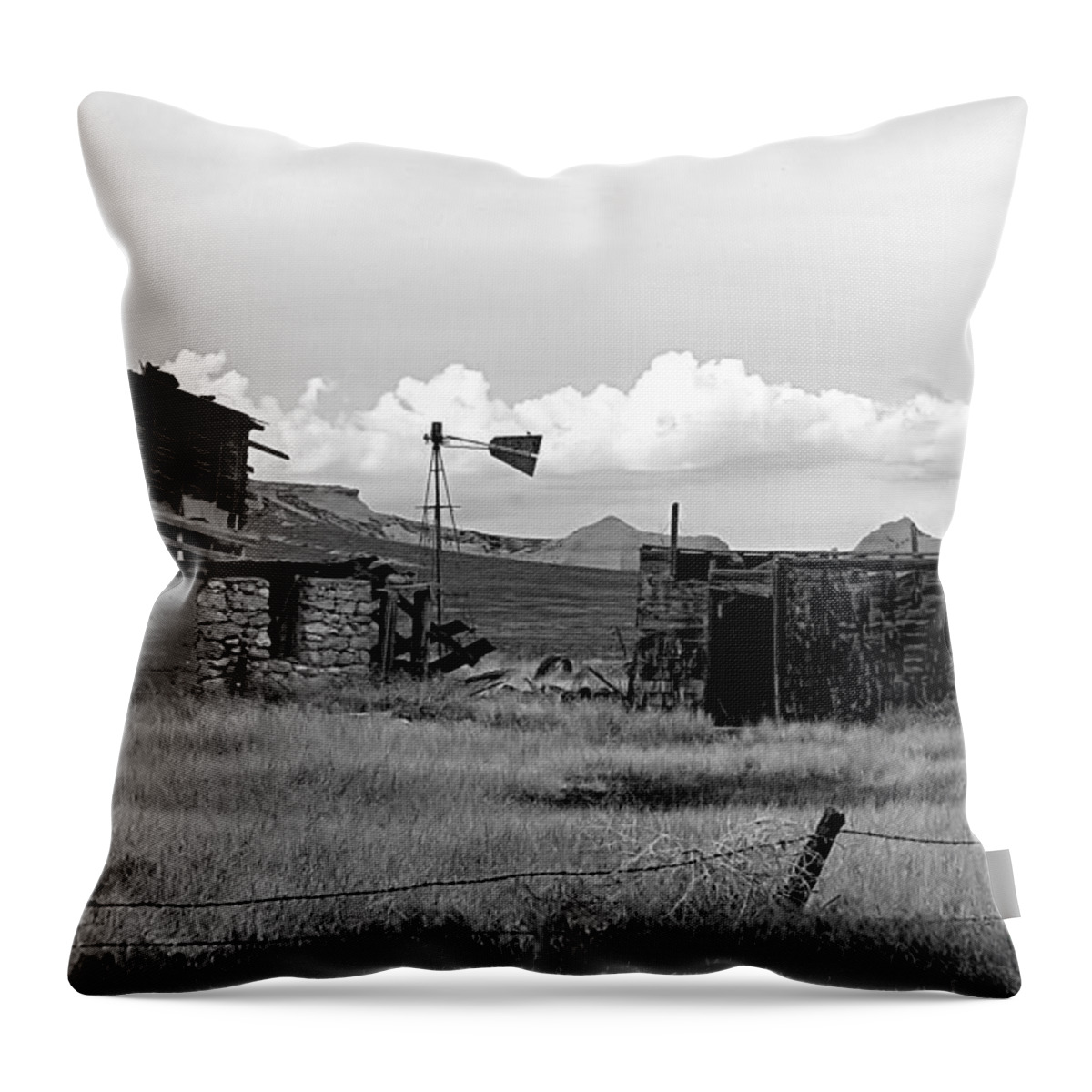 Landscape Throw Pillow featuring the photograph Old Fort by Steven Reed