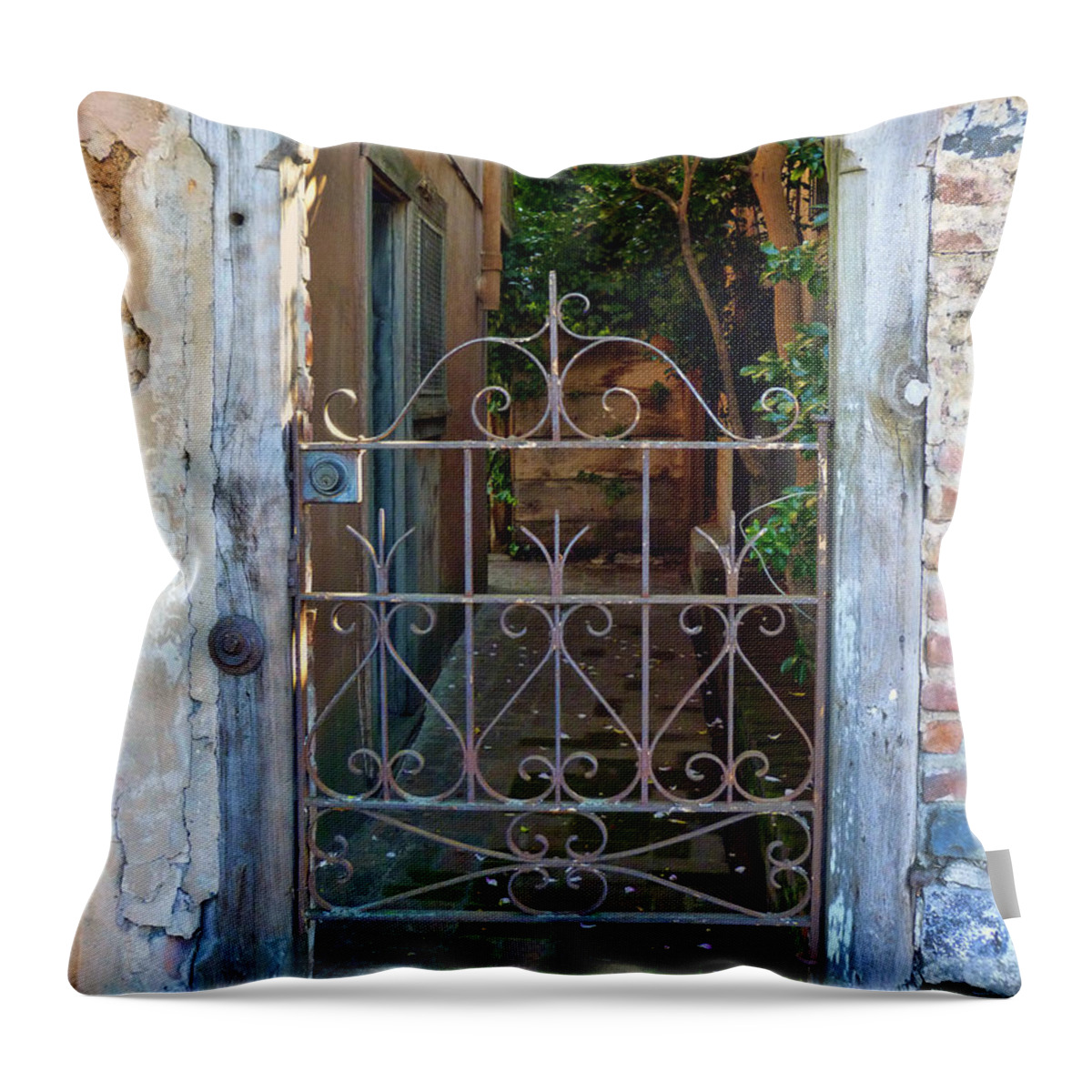 Gate Throw Pillow featuring the photograph Old Gate by Lynn Bolt