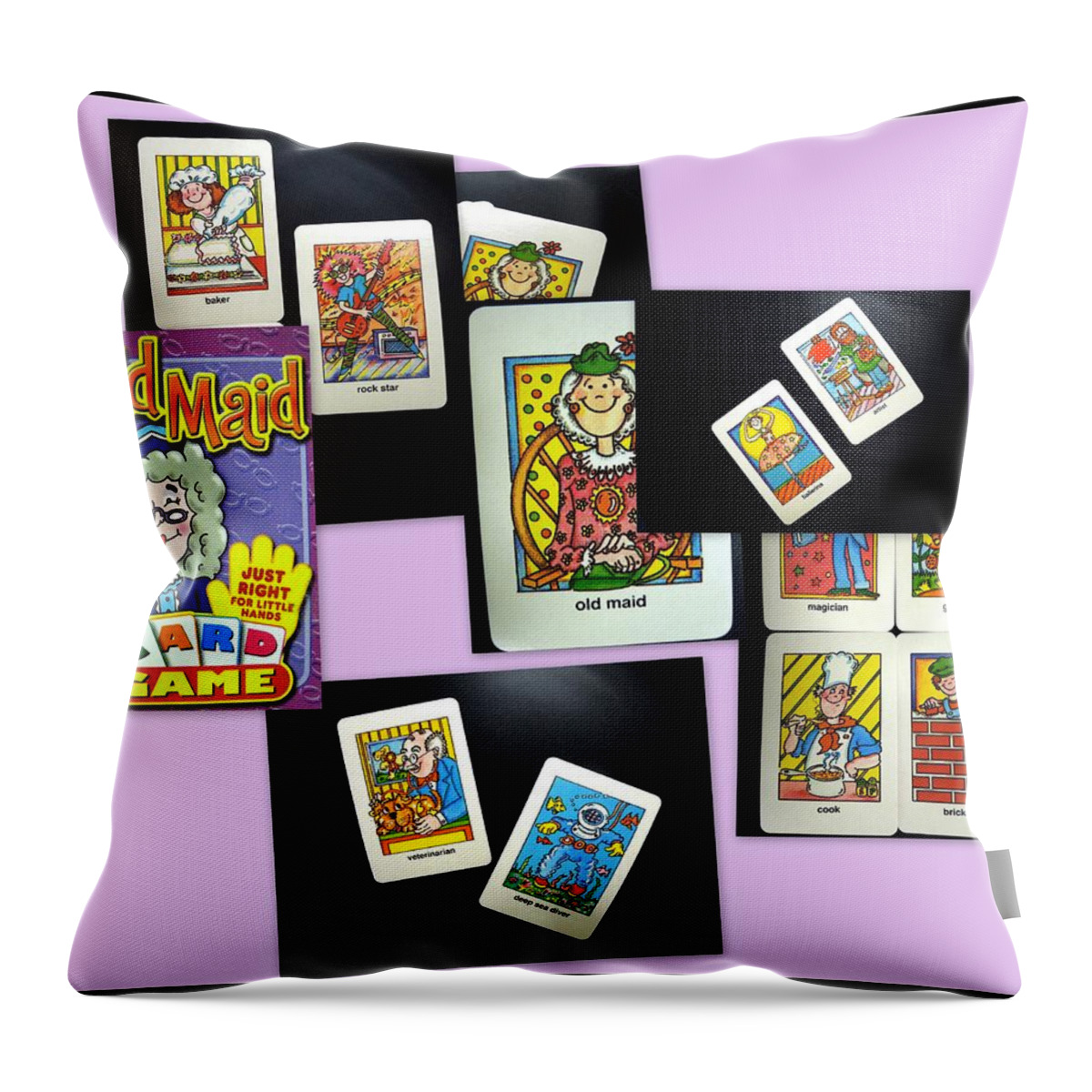 Funky Throw Pillow featuring the photograph Old Maid Collage by Pete Trenholm