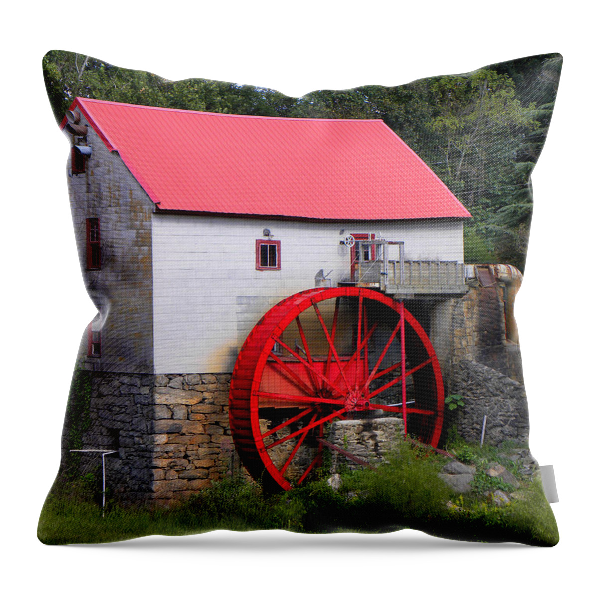 Mill Throw Pillow featuring the photograph Old Mill of Guilford by Sandi OReilly