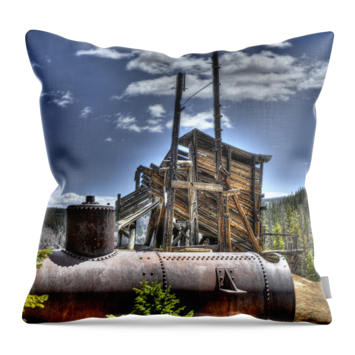 Old Mine Throw Pillow featuring the photograph Old Mine by Paul Beckelheimer