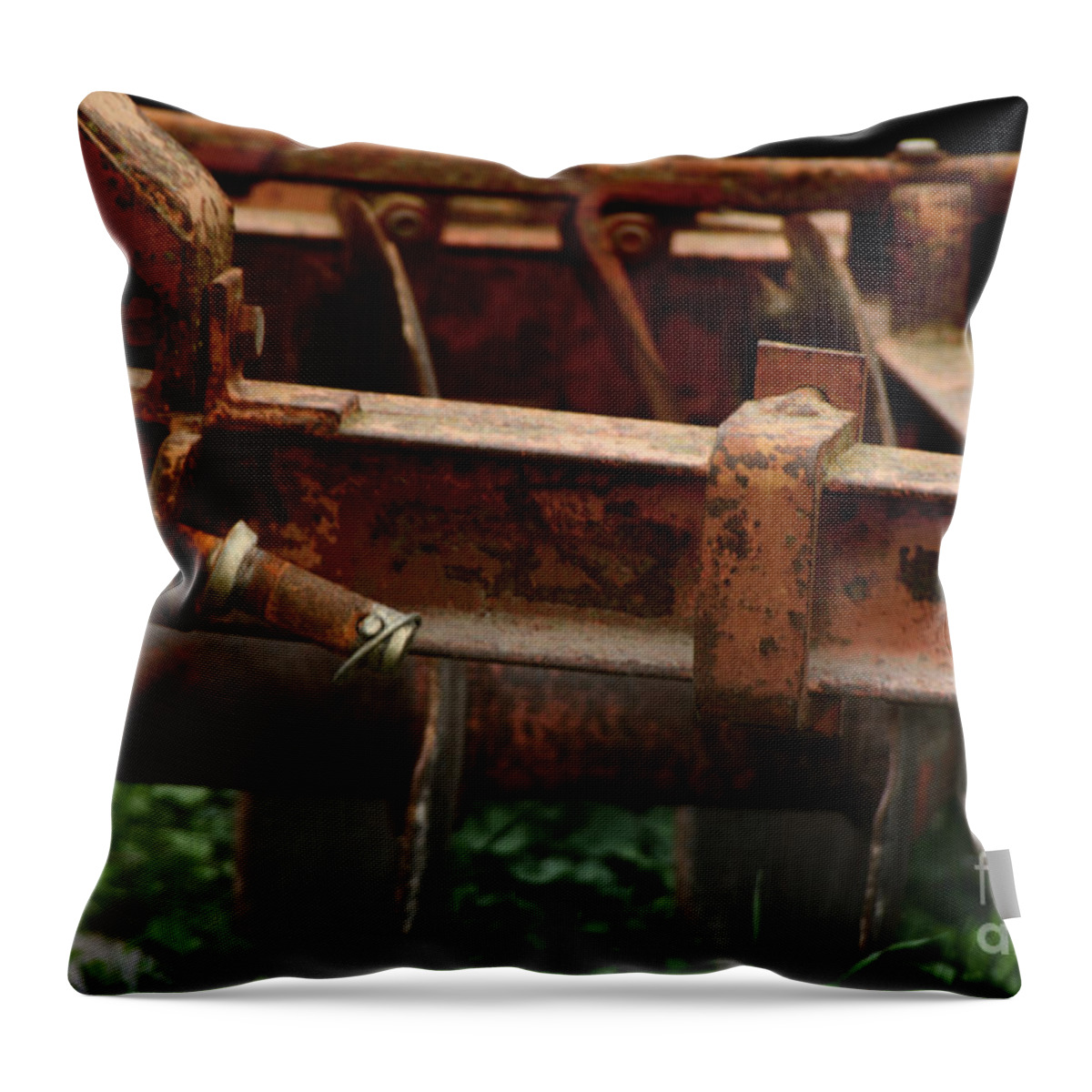 Tractor Throw Pillow featuring the photograph Old Mowing Machine by Doc Braham