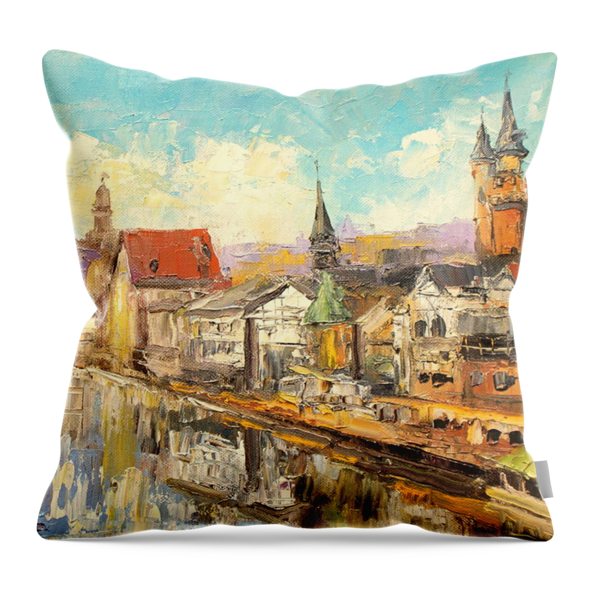 Paris Throw Pillow featuring the painting Old Paris by Luke Karcz