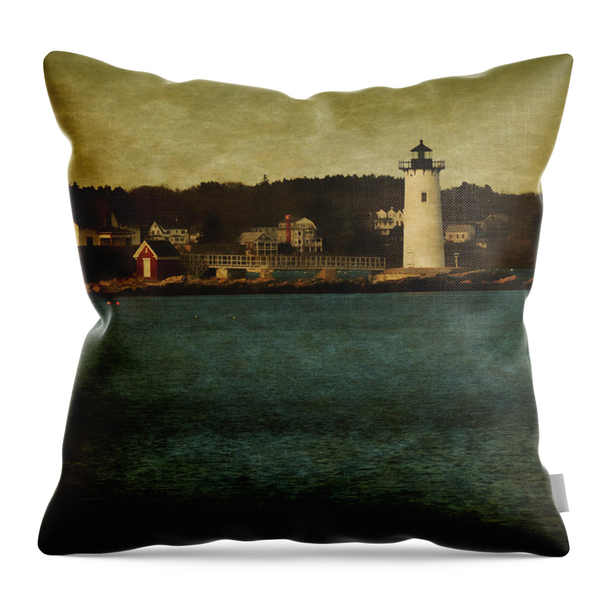 Sea Throw Pillow featuring the photograph Old Portsmouth Lighthouse by Mike Martin