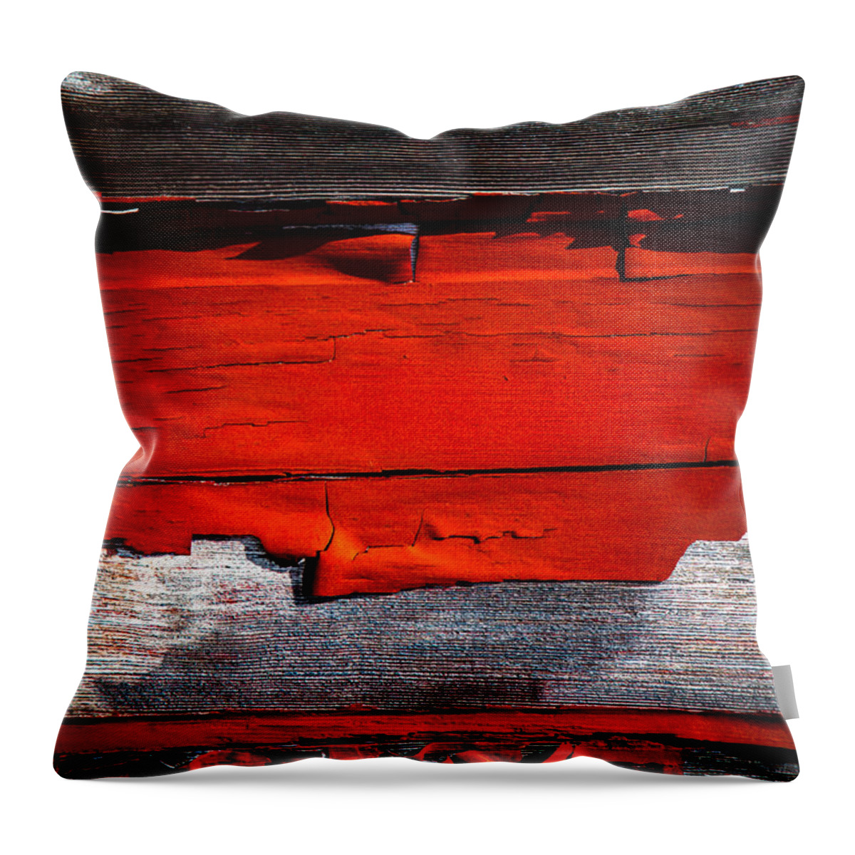 Abstract Throw Pillow featuring the photograph Old Red Barn Three by Bob Orsillo