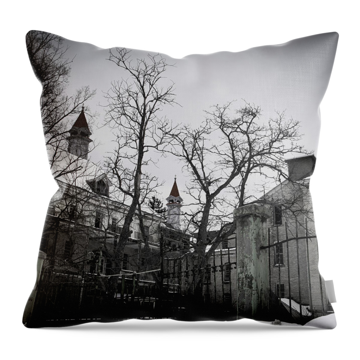 Traverse City Throw Pillow featuring the photograph Old State Hospital by Mary Underwood