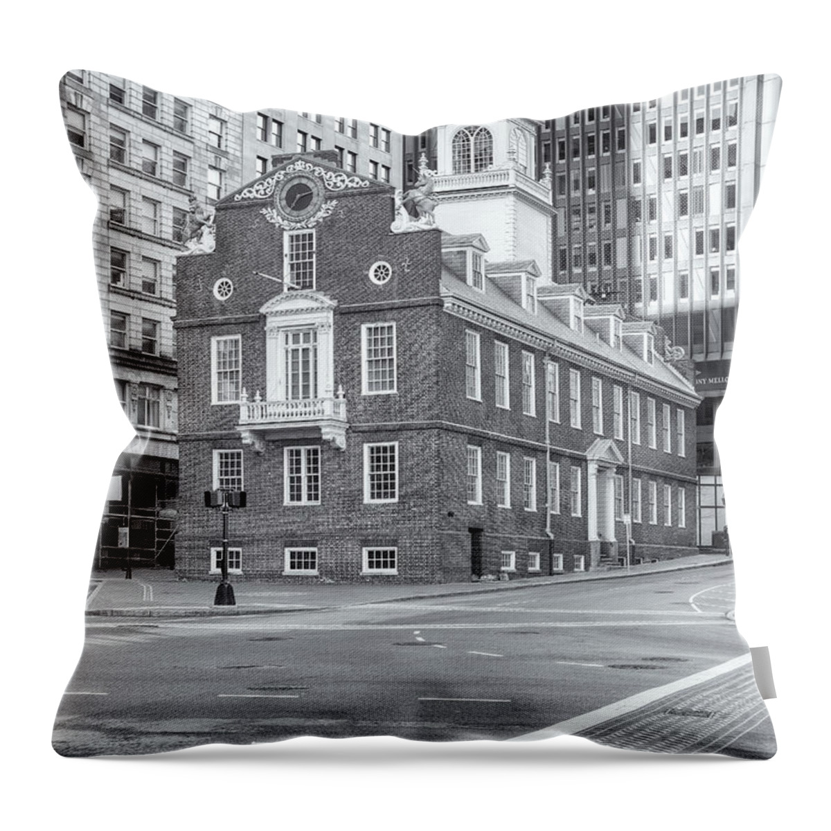 Clarence Holmes Throw Pillow featuring the photograph Old State House VI by Clarence Holmes