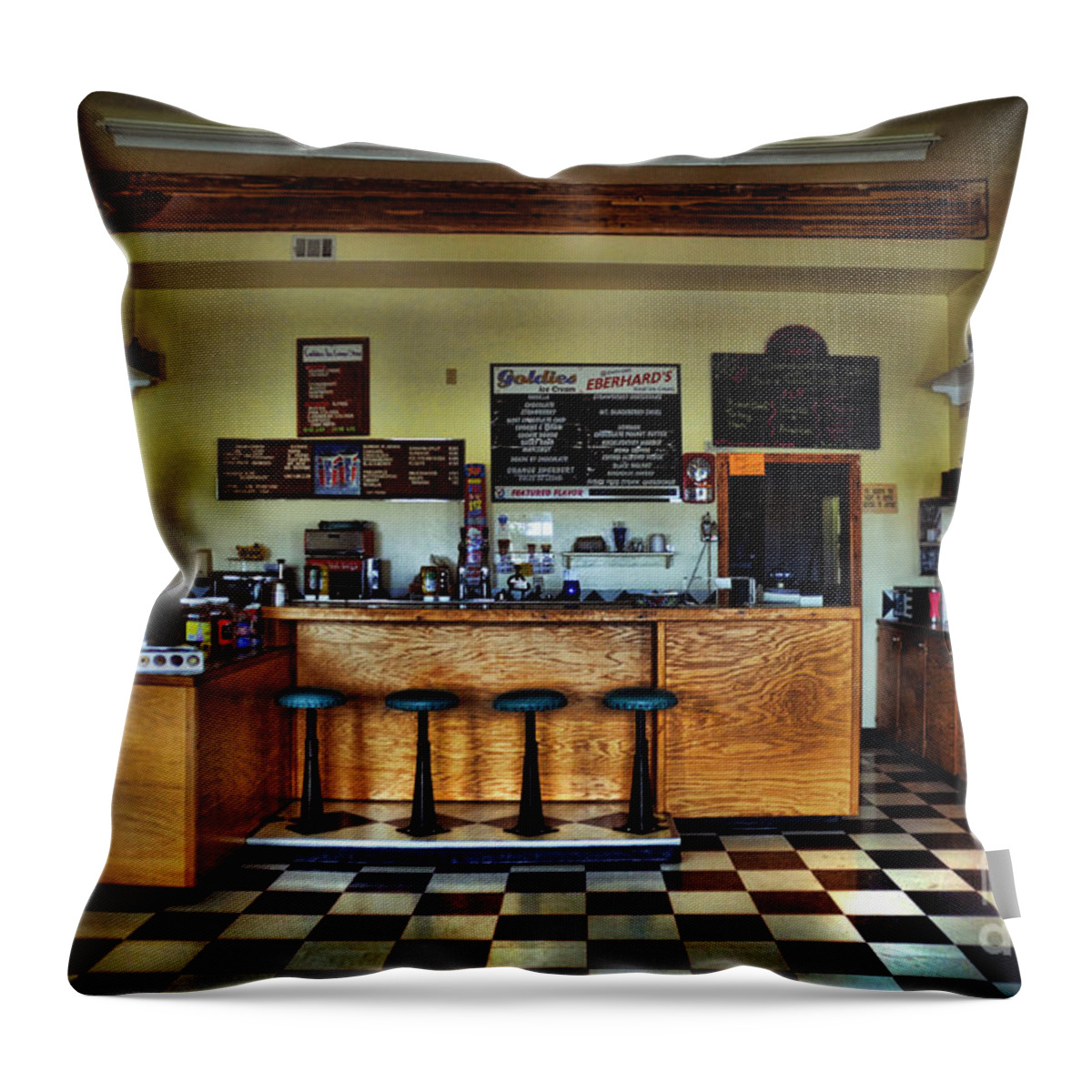 Oregon Throw Pillow featuring the photograph Old Time Cafe by Norma Warden