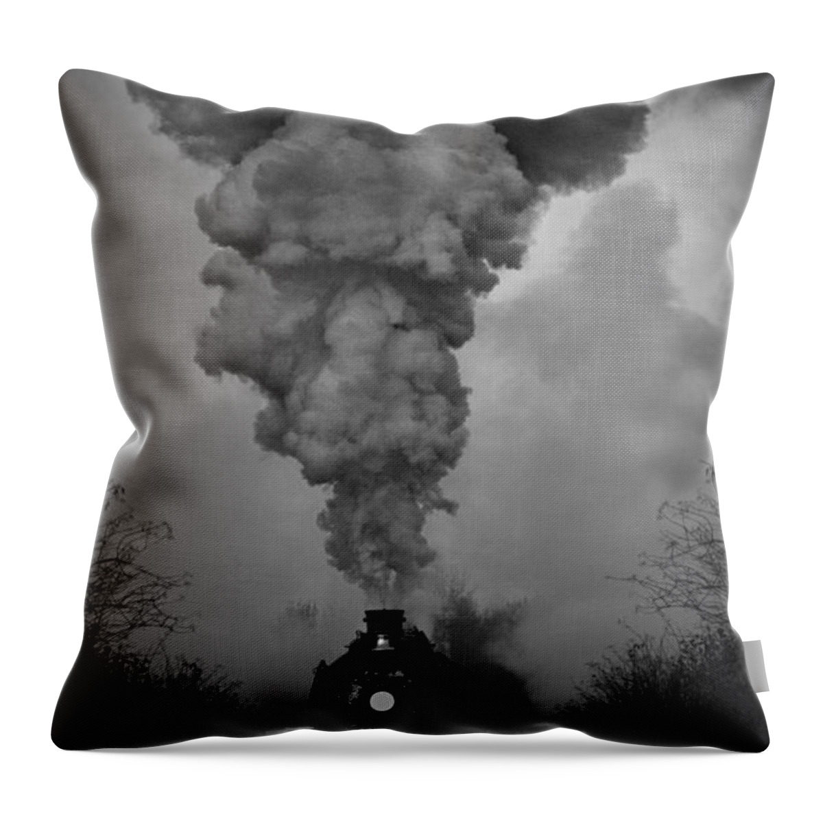 Old Time Steam Locomotive Throw Pillow featuring the photograph Old Time Steam Locomotive by Wes and Dotty Weber