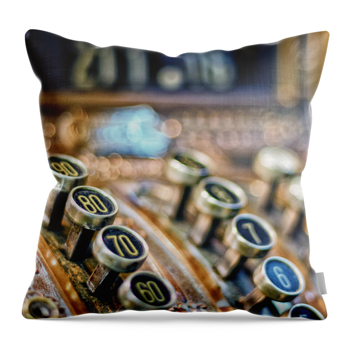 Old Throw Pillow featuring the photograph Old Times Cash Register by Pablo Lopez