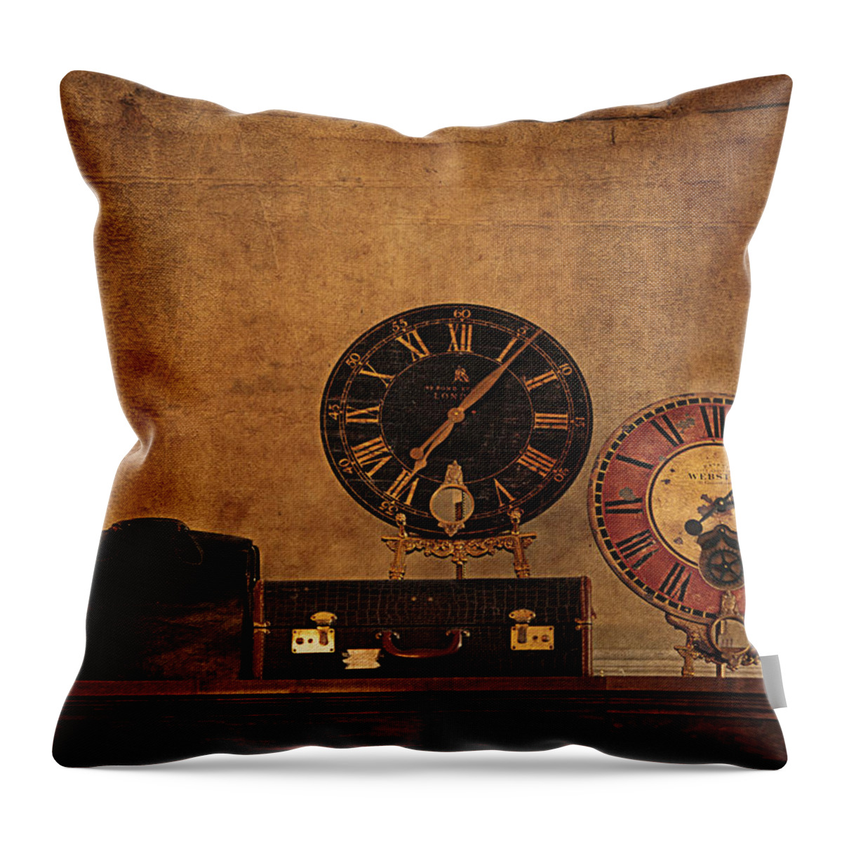 Luggage Throw Pillow featuring the photograph Old Times by Maria Angelica Maira