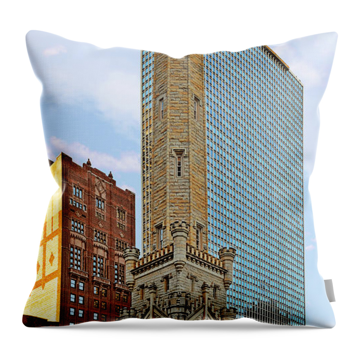 Old Throw Pillow featuring the photograph Old Water Tower Chicago by Alexandra Till