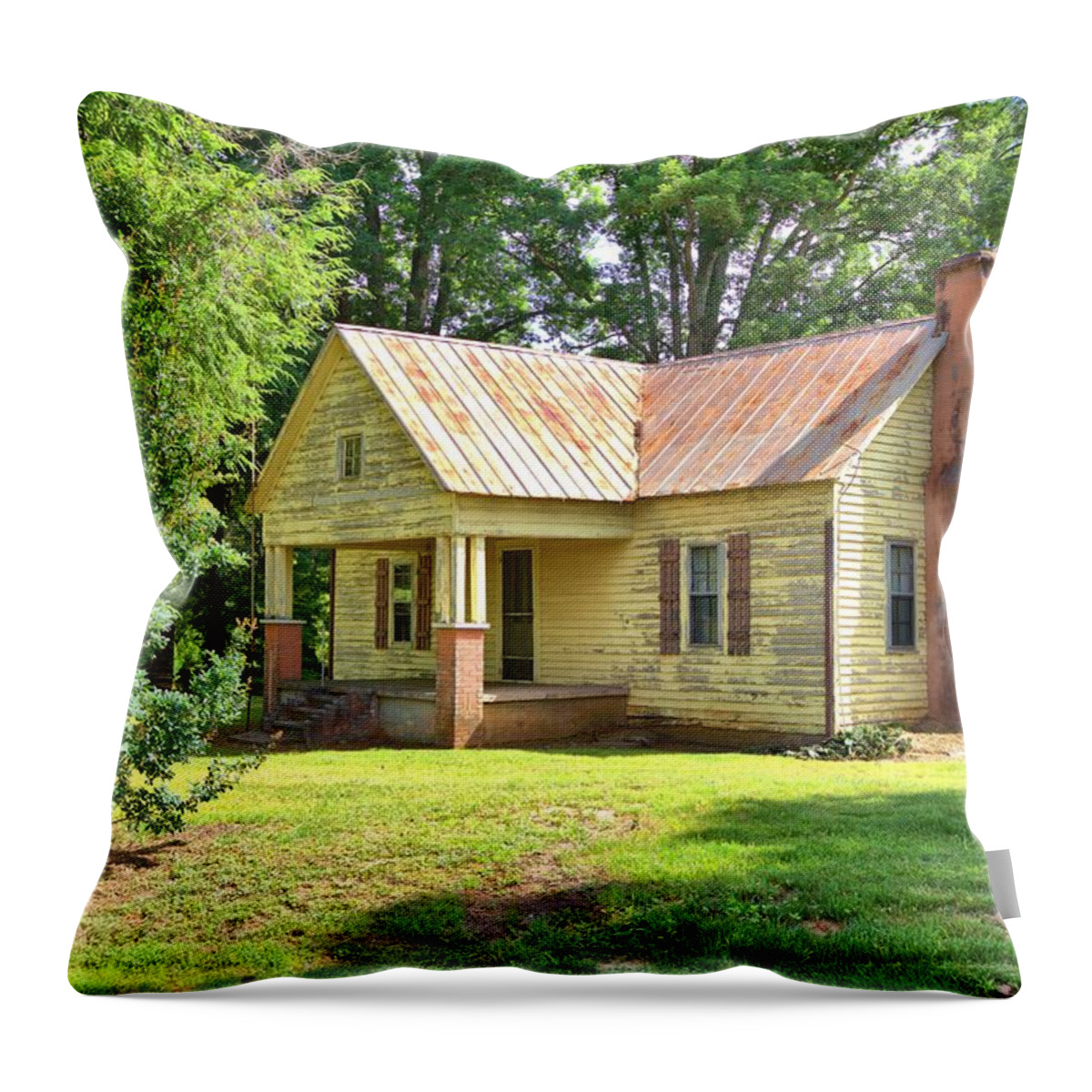 10345 Throw Pillow featuring the photograph Old Yellow House by Gordon Elwell