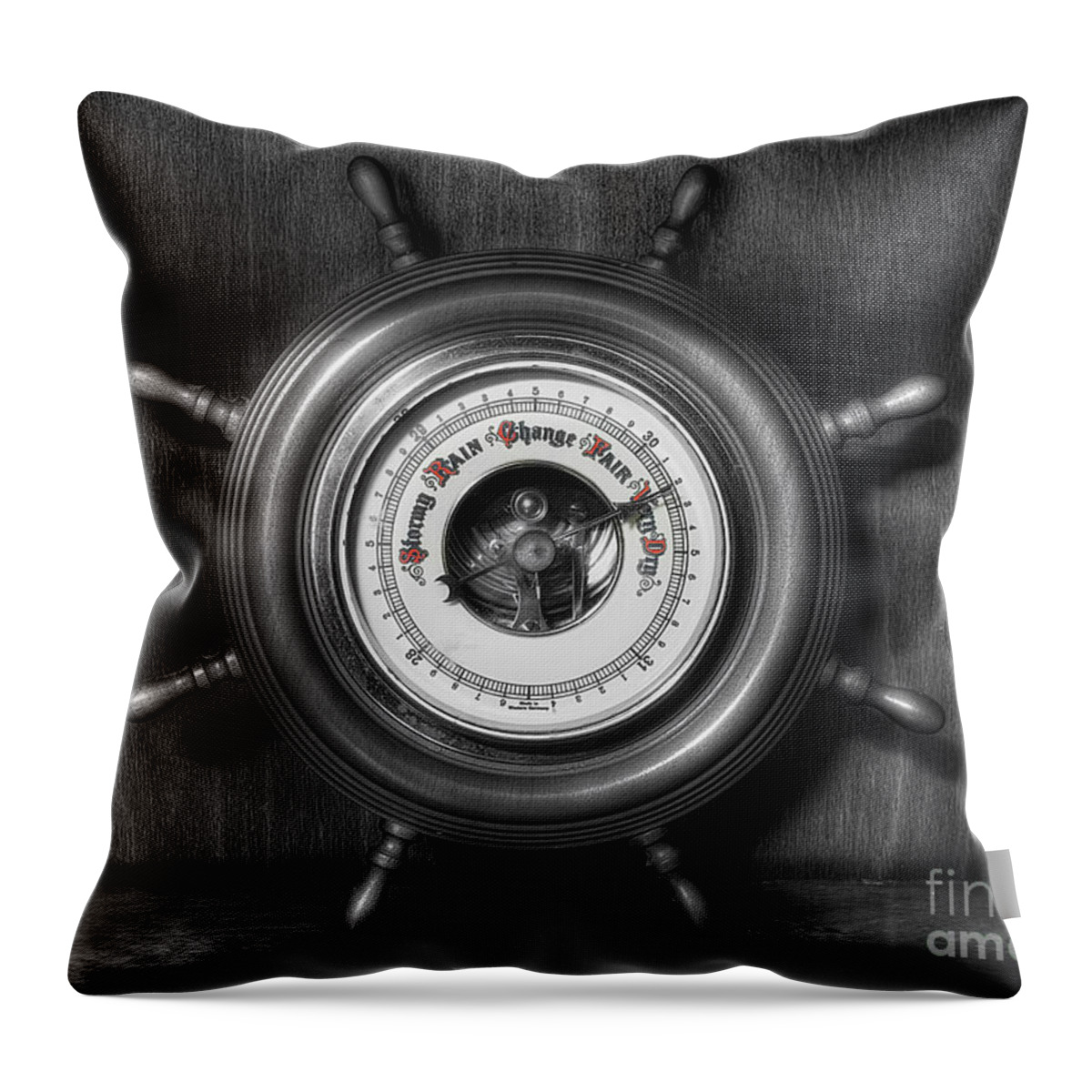 Barometer Throw Pillow featuring the photograph Olde Barometer by Ian Mitchell