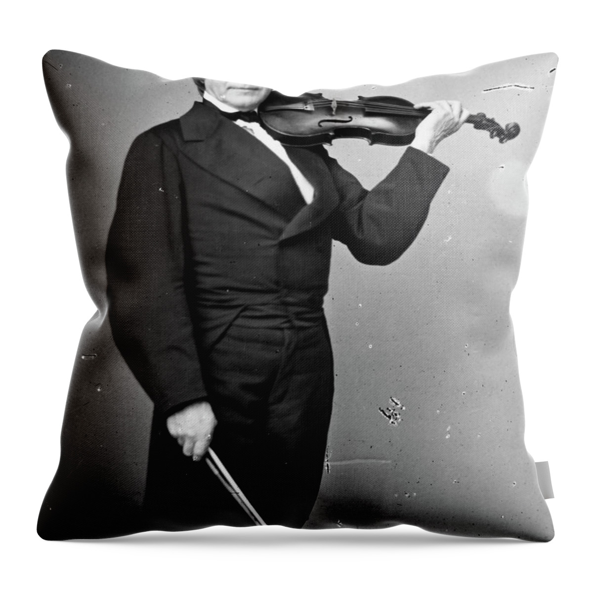 19th Century Throw Pillow featuring the photograph Ole Bornemann Bull (1810-1880) by Granger