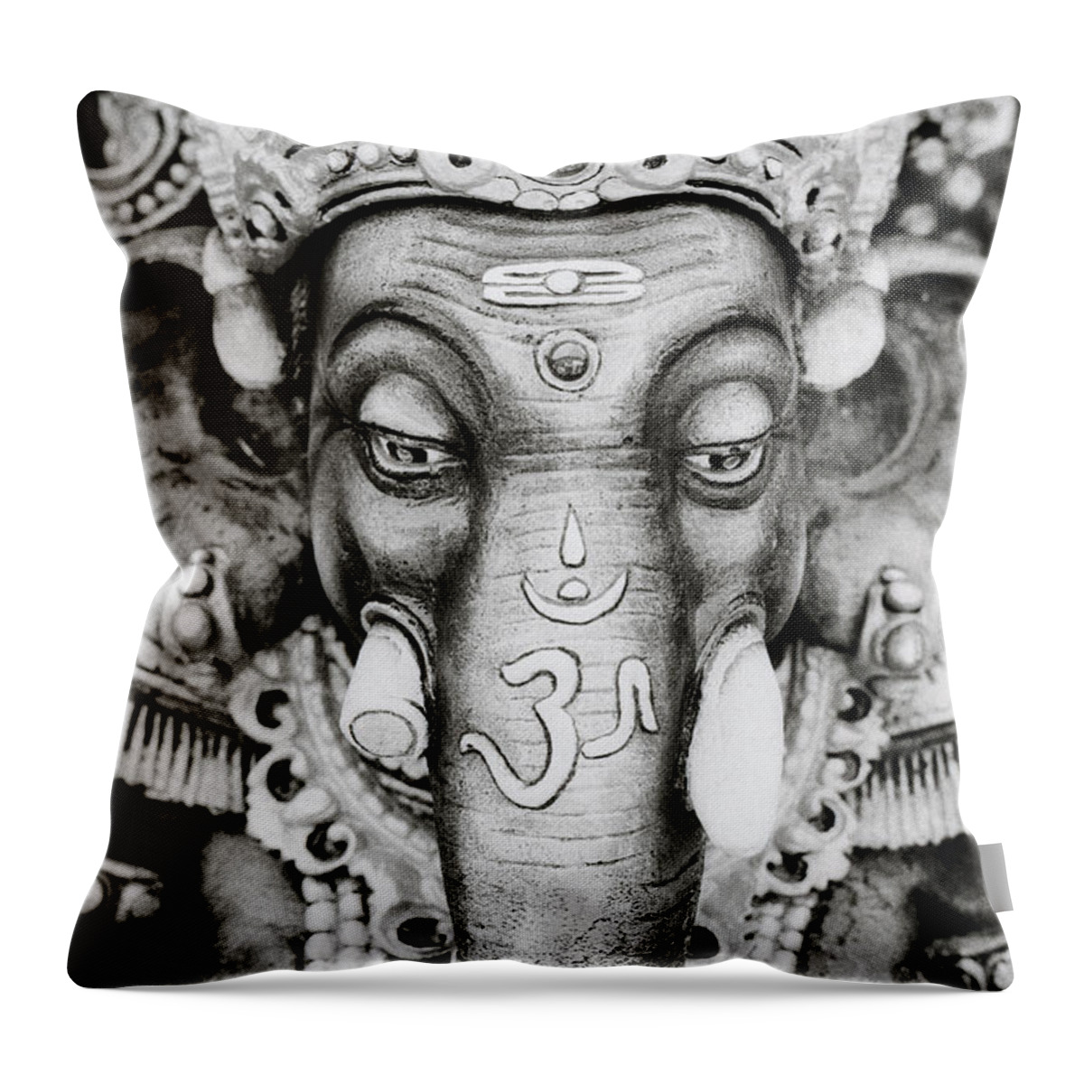Elephant Throw Pillow featuring the photograph Bali OM by Shaun Higson