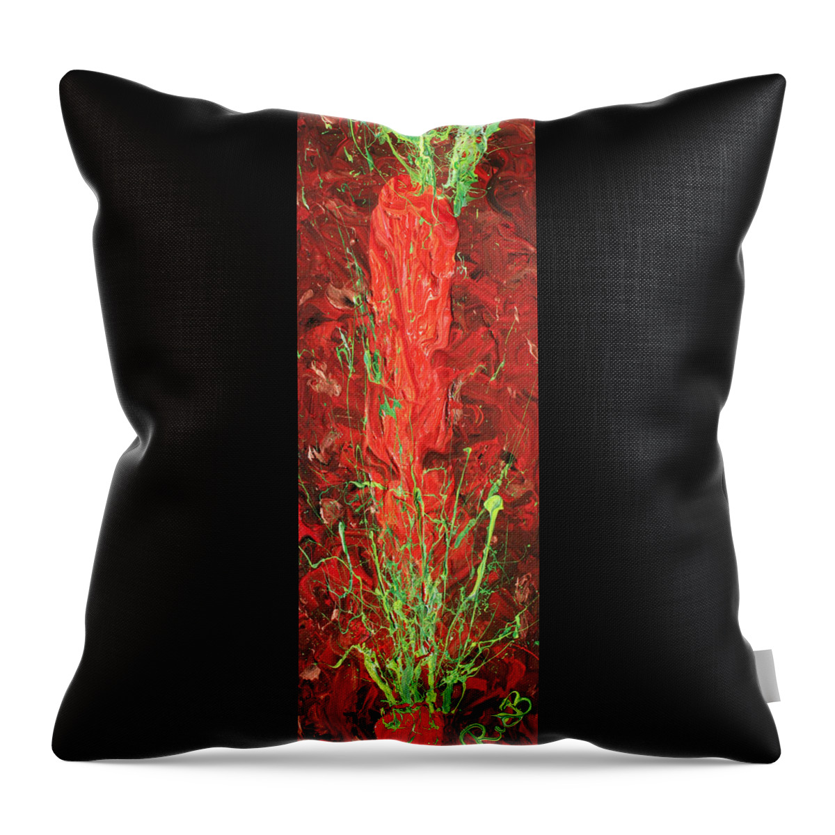 Acrylic Throw Pillow featuring the painting On Carrot Row by Ric Bascobert