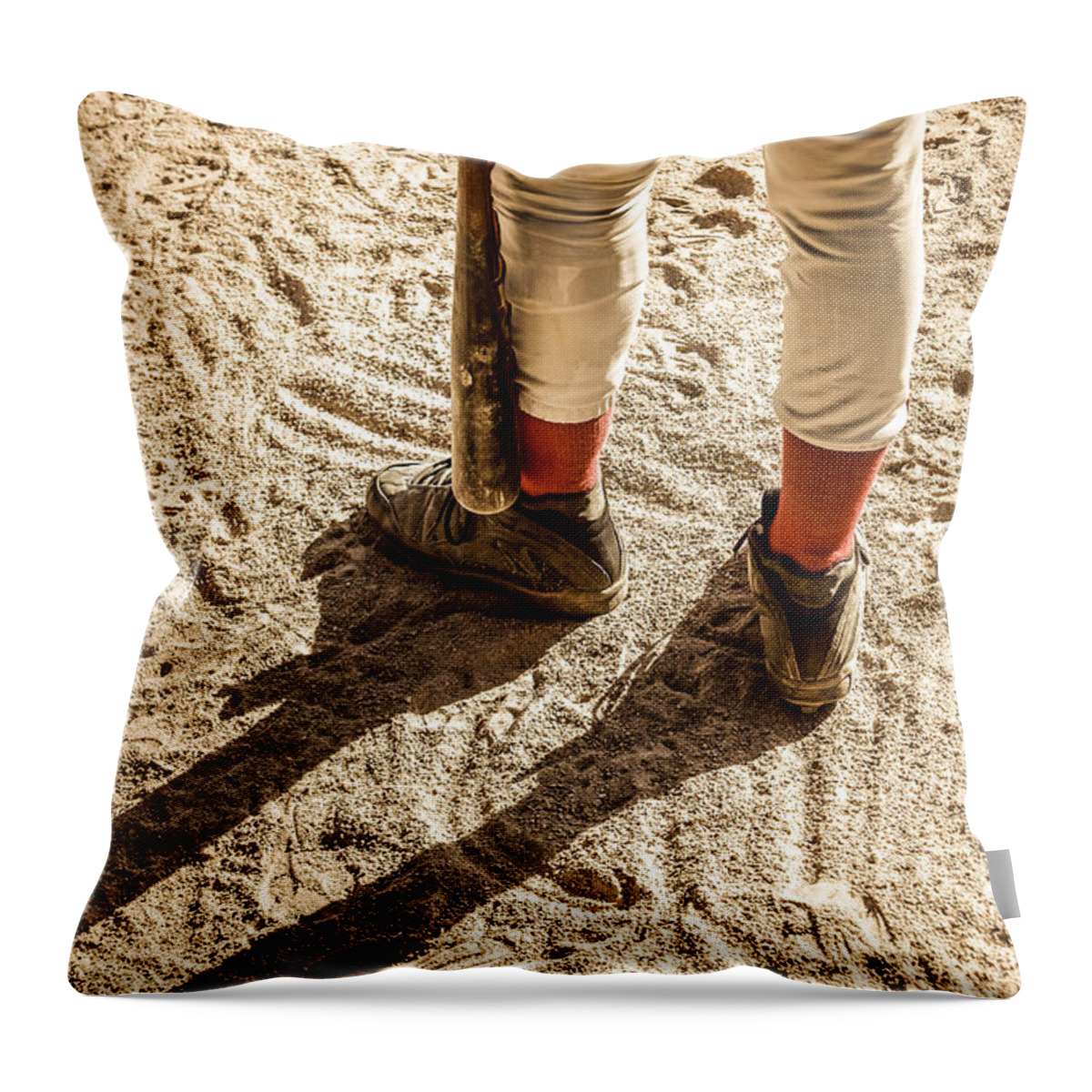 Baseball Throw Pillow featuring the photograph On Deck by Diane Diederich