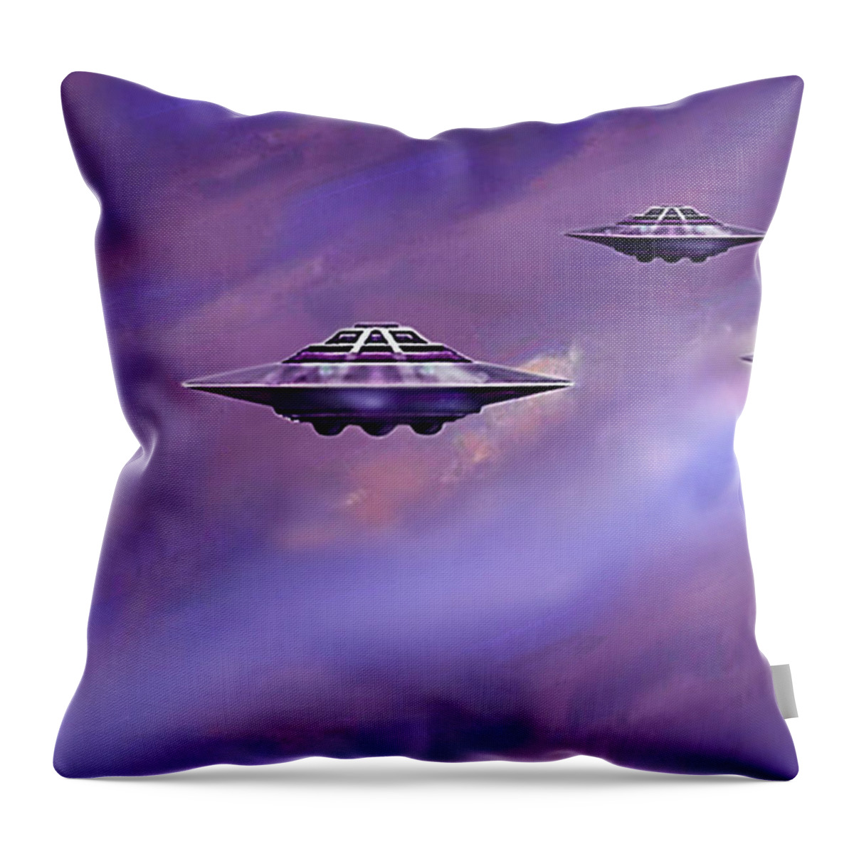 Patrolling Throw Pillow featuring the painting Sky Patrol by Hartmut Jager