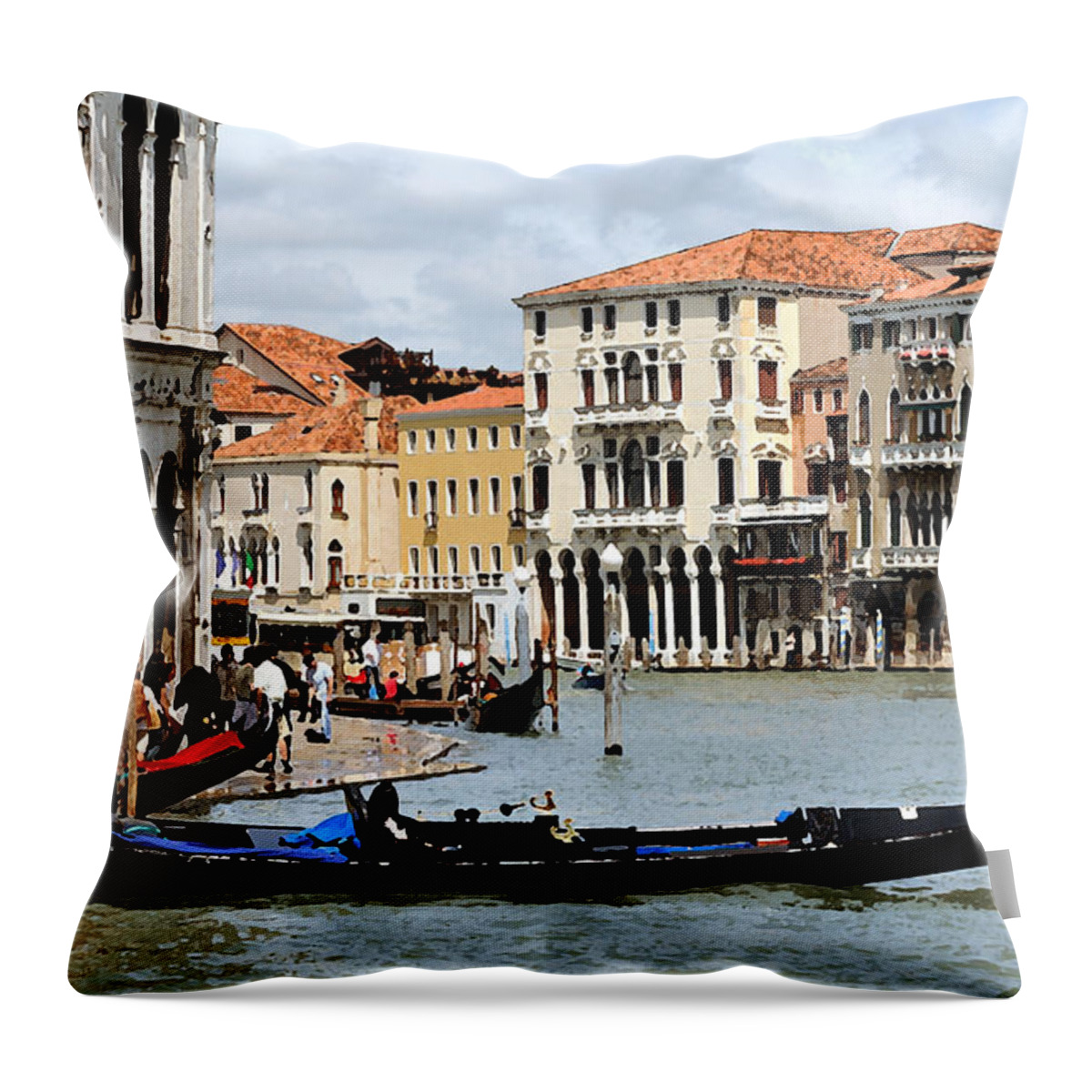 Venice Throw Pillow featuring the photograph On the Grand Canal by Mick Burkey