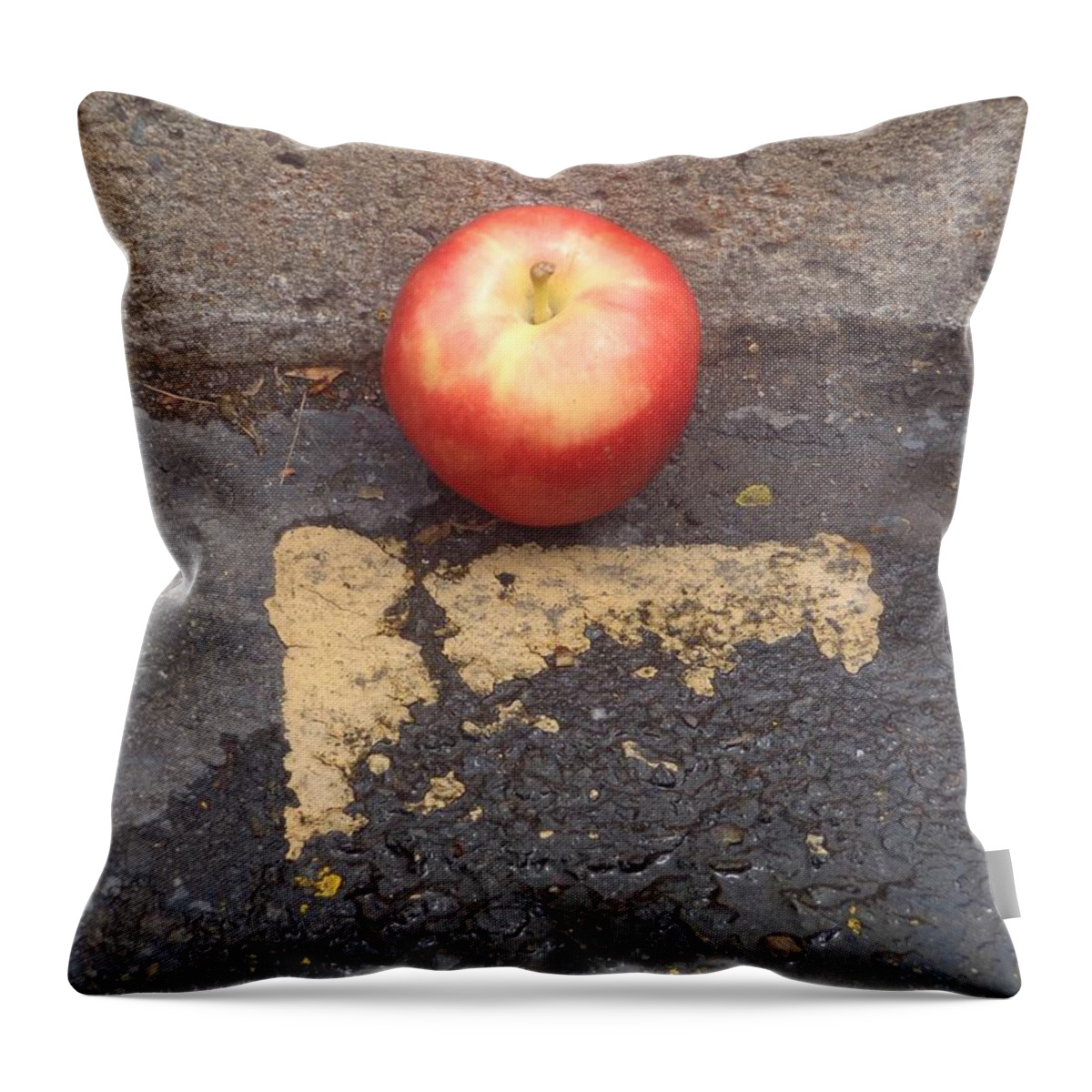 Apple Throw Pillow featuring the pyrography On the Line by Christina Verdgeline