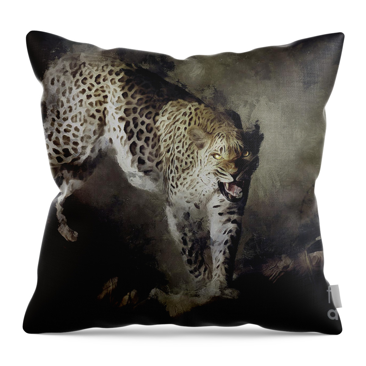 On The Prowl Throw Pillow featuring the digital art On the Prowl by Shanina Conway