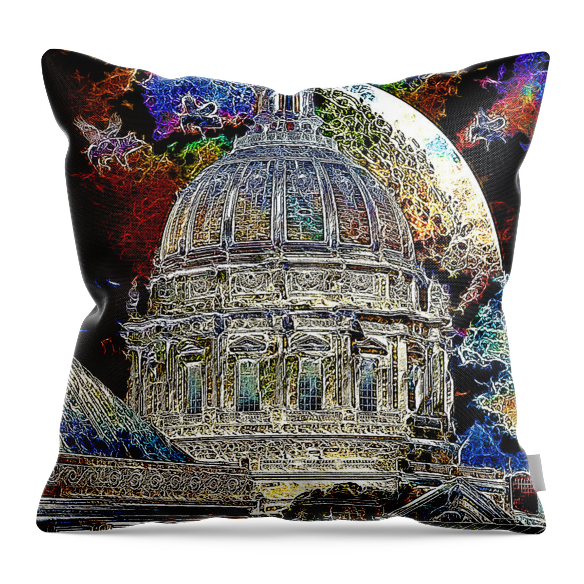 Bayarea Throw Pillow featuring the photograph Once Upon A Time On A Warm Summers Night In San Francisco 5D22548 Artwork by Wingsdomain Art and Photography