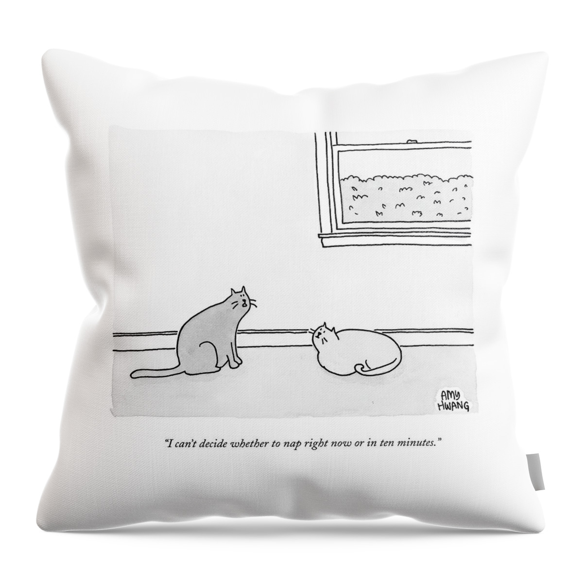 One Cat Speaks To Another Cat Throw Pillow