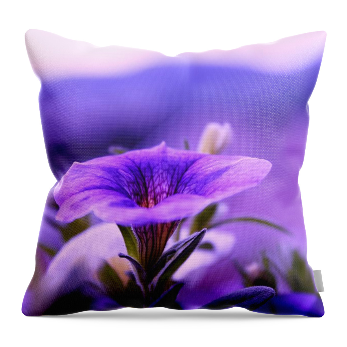 Floral Throw Pillow featuring the photograph One Evening With Million Bells by Yngve Alexandersson