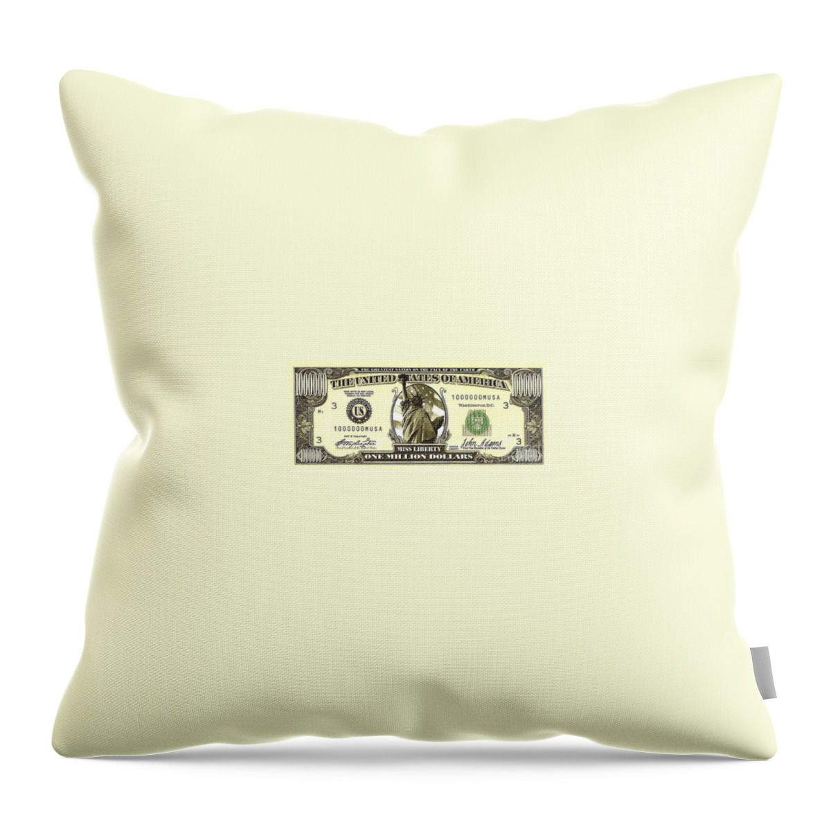 Currency Throw Pillow featuring the photograph One Million Dollar Bill by Charles Robinson