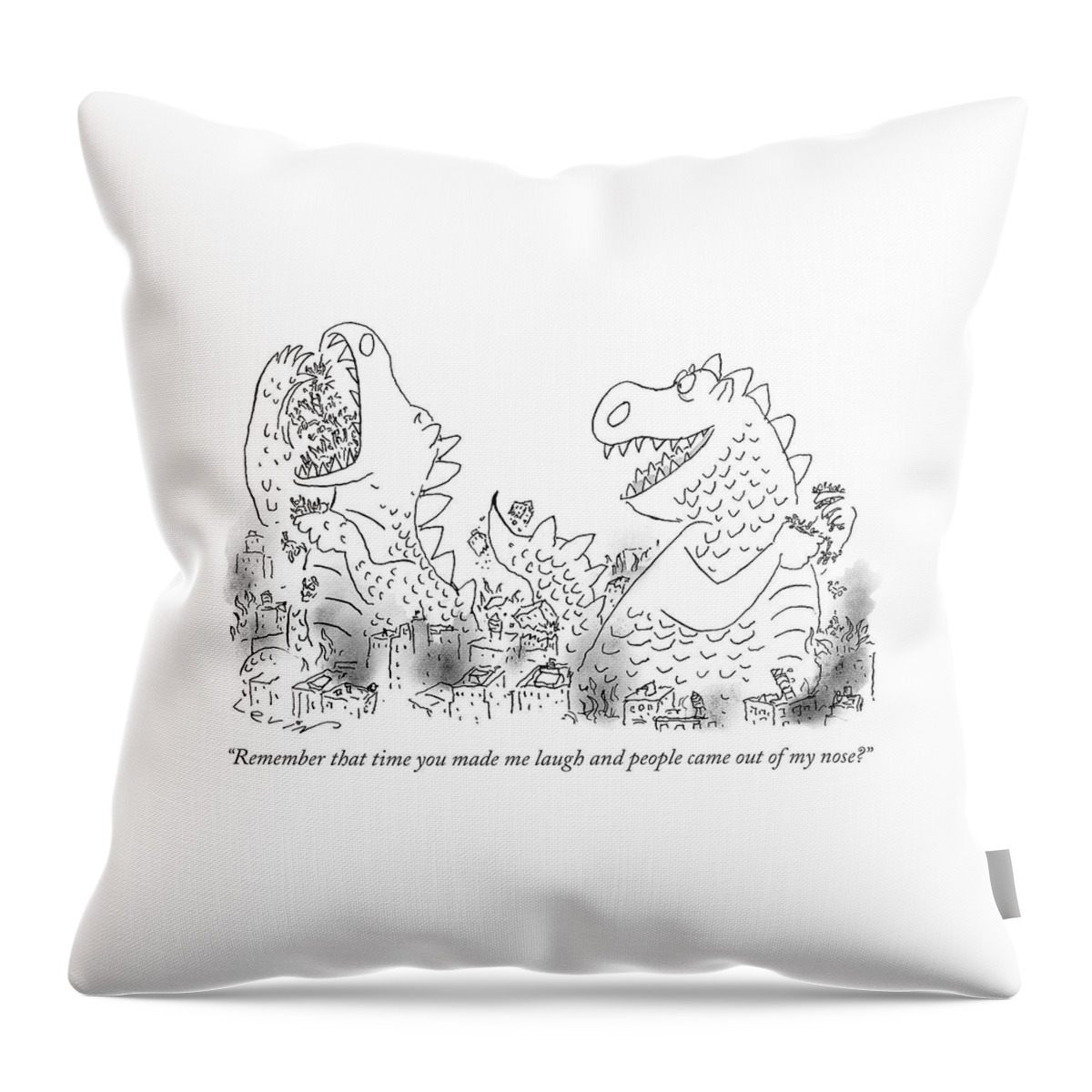 One Monster Devouring A City Throw Pillow