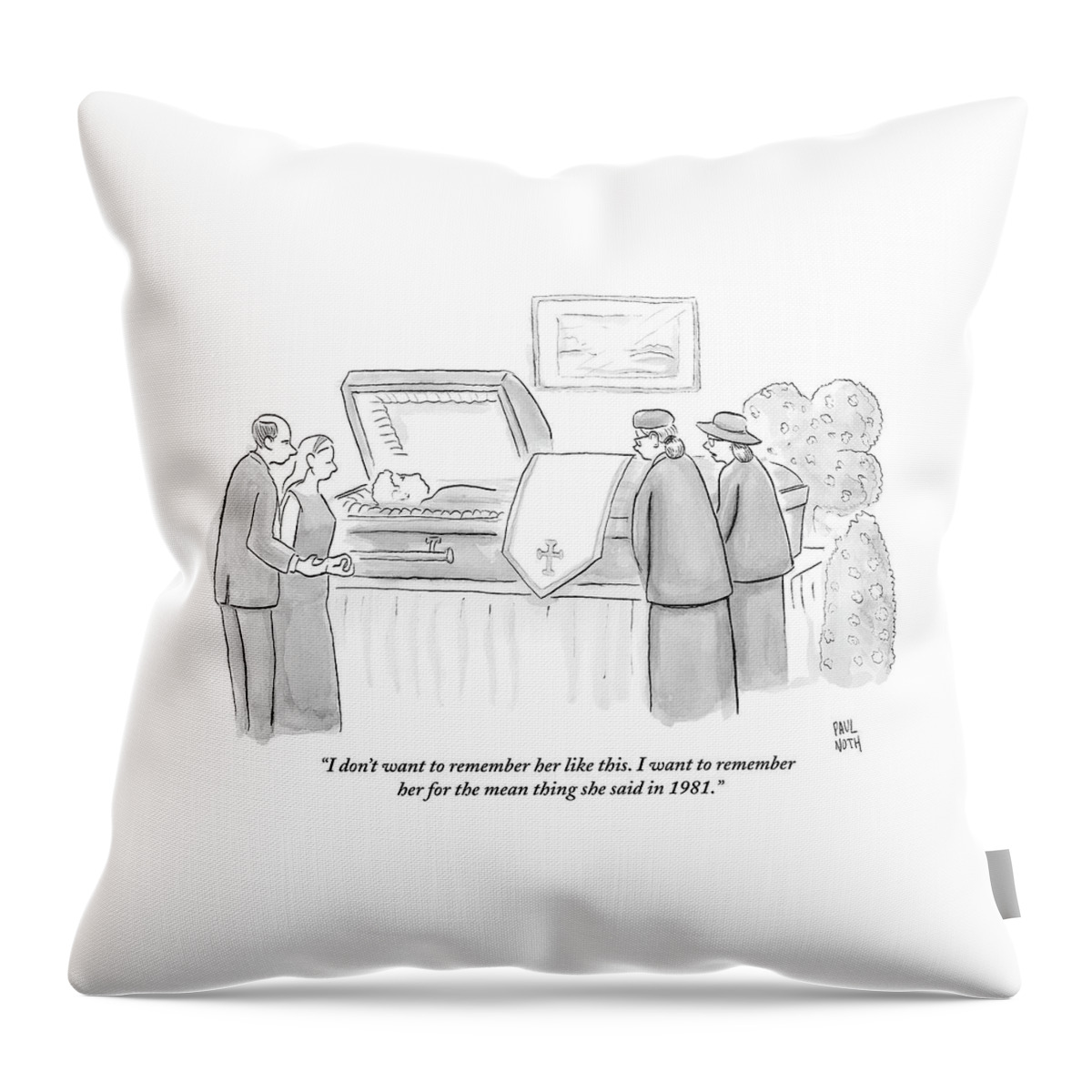 One Mourning Woman At A Funeral Comments Throw Pillow