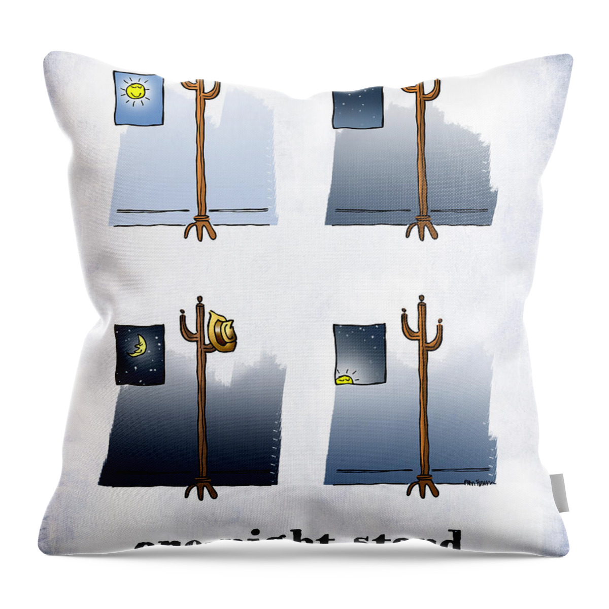 Day Throw Pillow featuring the digital art One Night Stand by Mark Armstrong