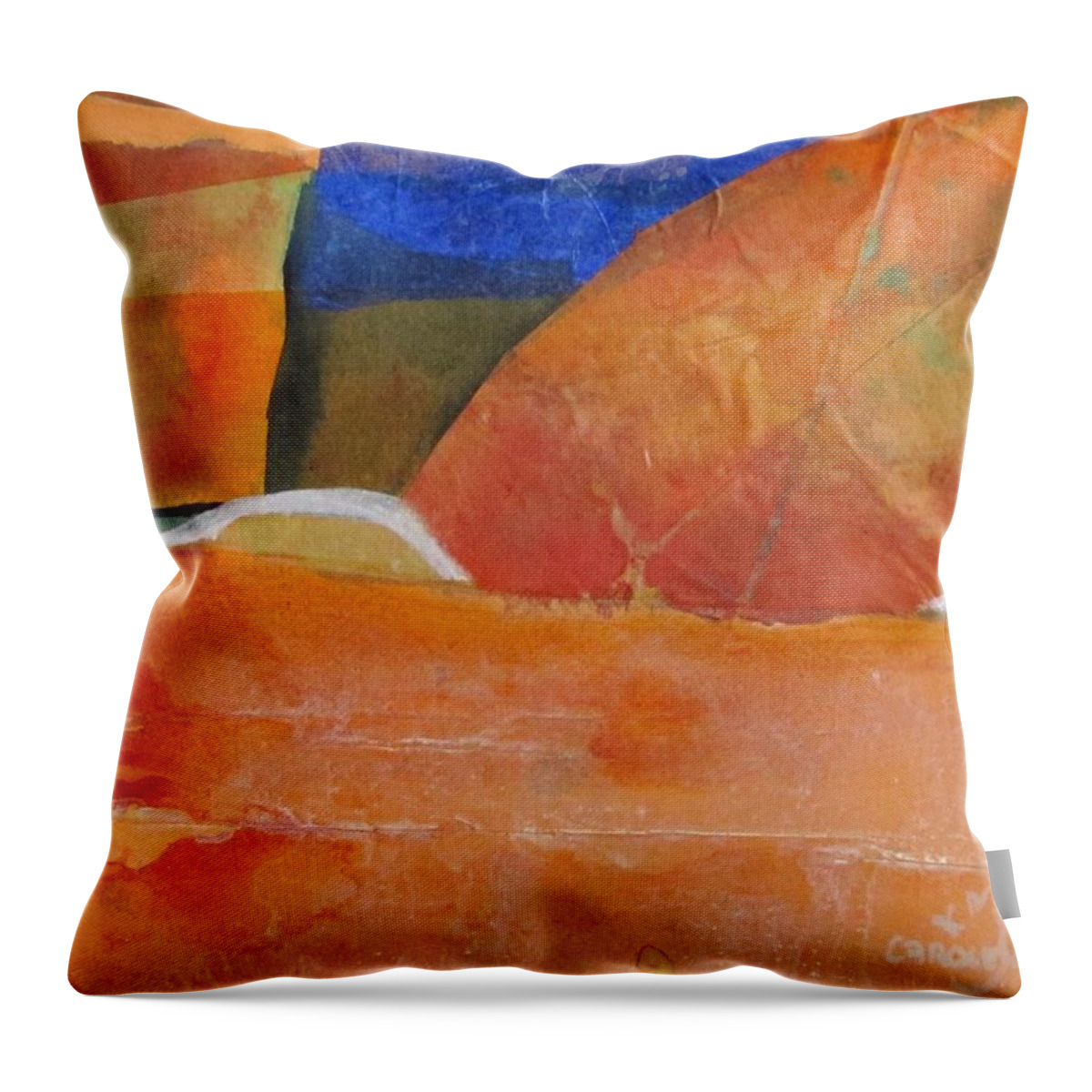 Collage Throw Pillow featuring the painting One Sun by Carole Johnson