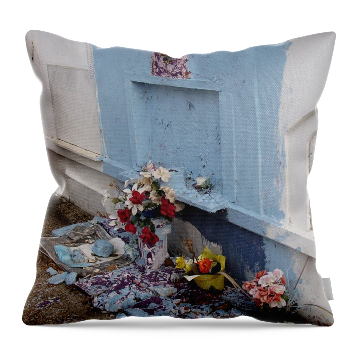 Grave Throw Pillow featuring the photograph Only in New Orleans by Beth Vincent
