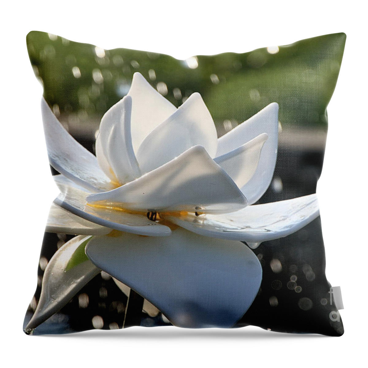 Glass Throw Pillow featuring the photograph Opaque Lily by Susan Herber