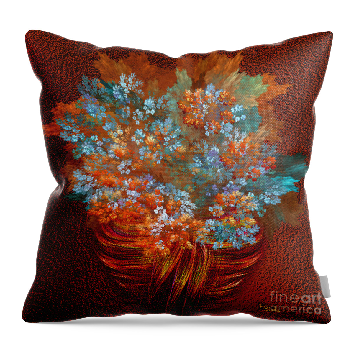 A Gift Of Joy Throw Pillow featuring the digital art Optimistic art - A gift of joy by RGiada by Giada Rossi