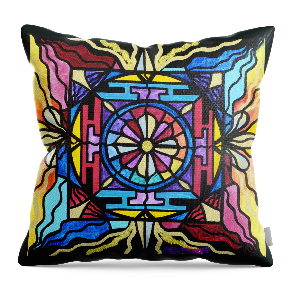 Opulent Throw Pillow featuring the painting Opulence by Teal Eye Print Store
