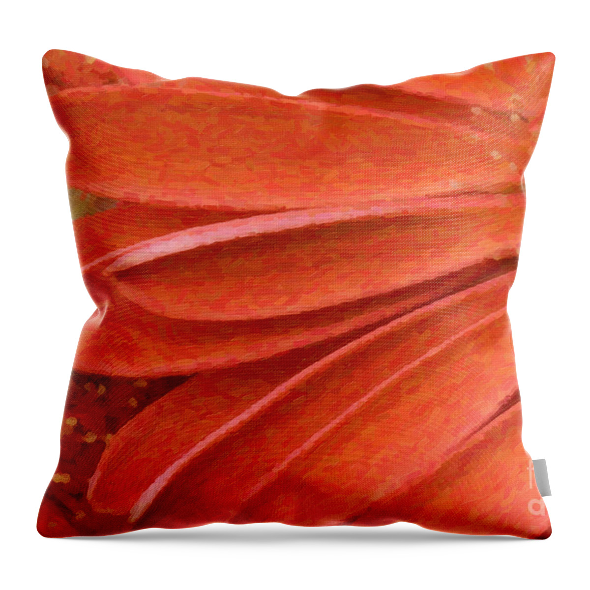 Gerber Throw Pillow featuring the digital art Orange Gerber Daisy Painting by Jill Lang