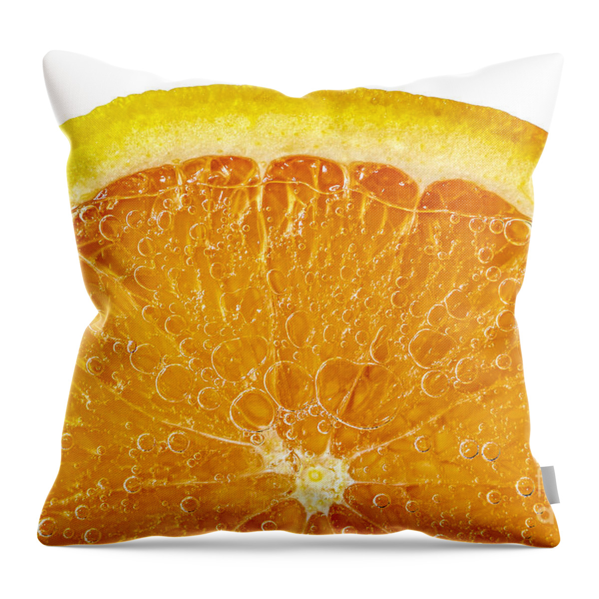 Orange Throw Pillow featuring the photograph Orange in water by Elena Elisseeva