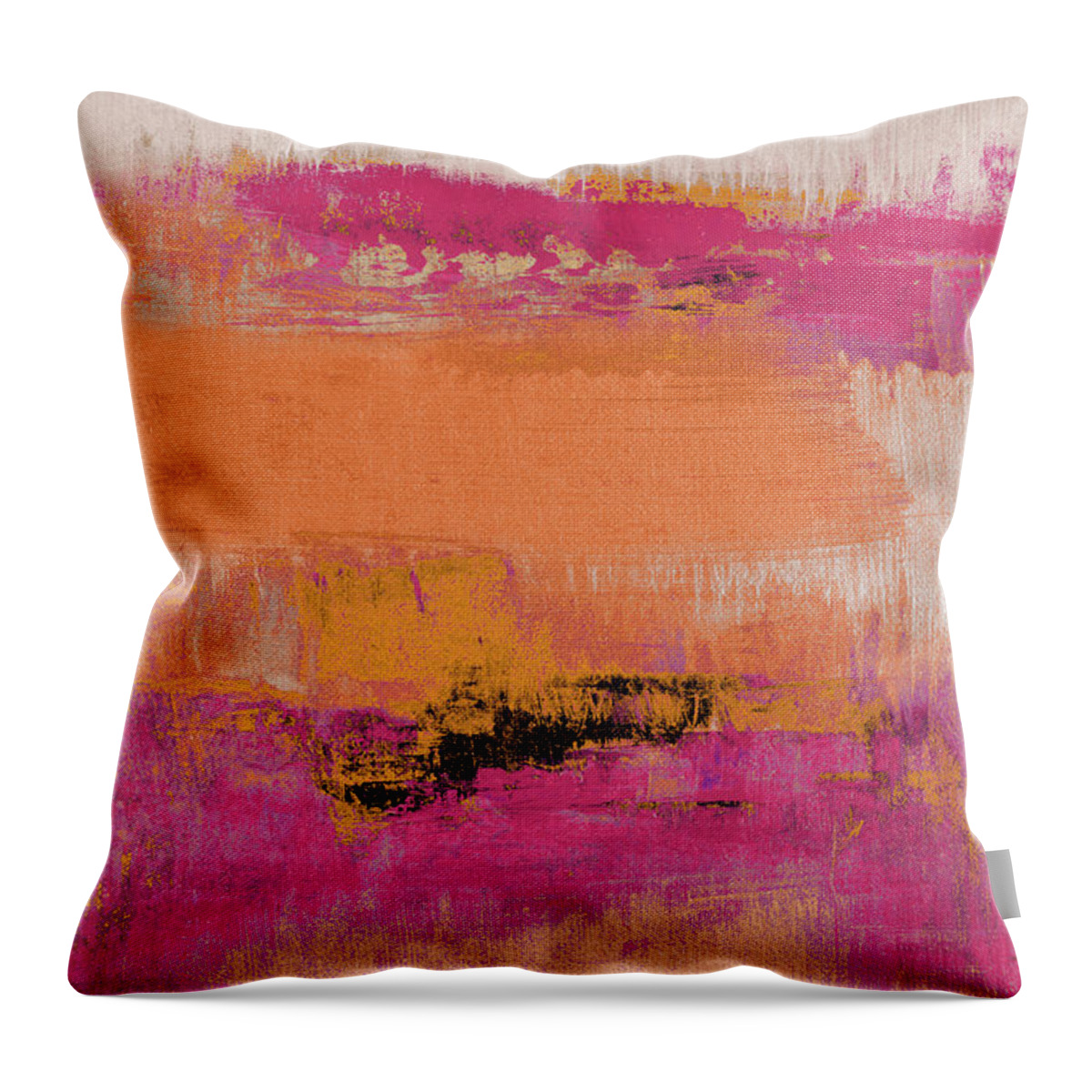 Orange Throw Pillow featuring the painting Orange Quiet Midnight by Lanie Loreth