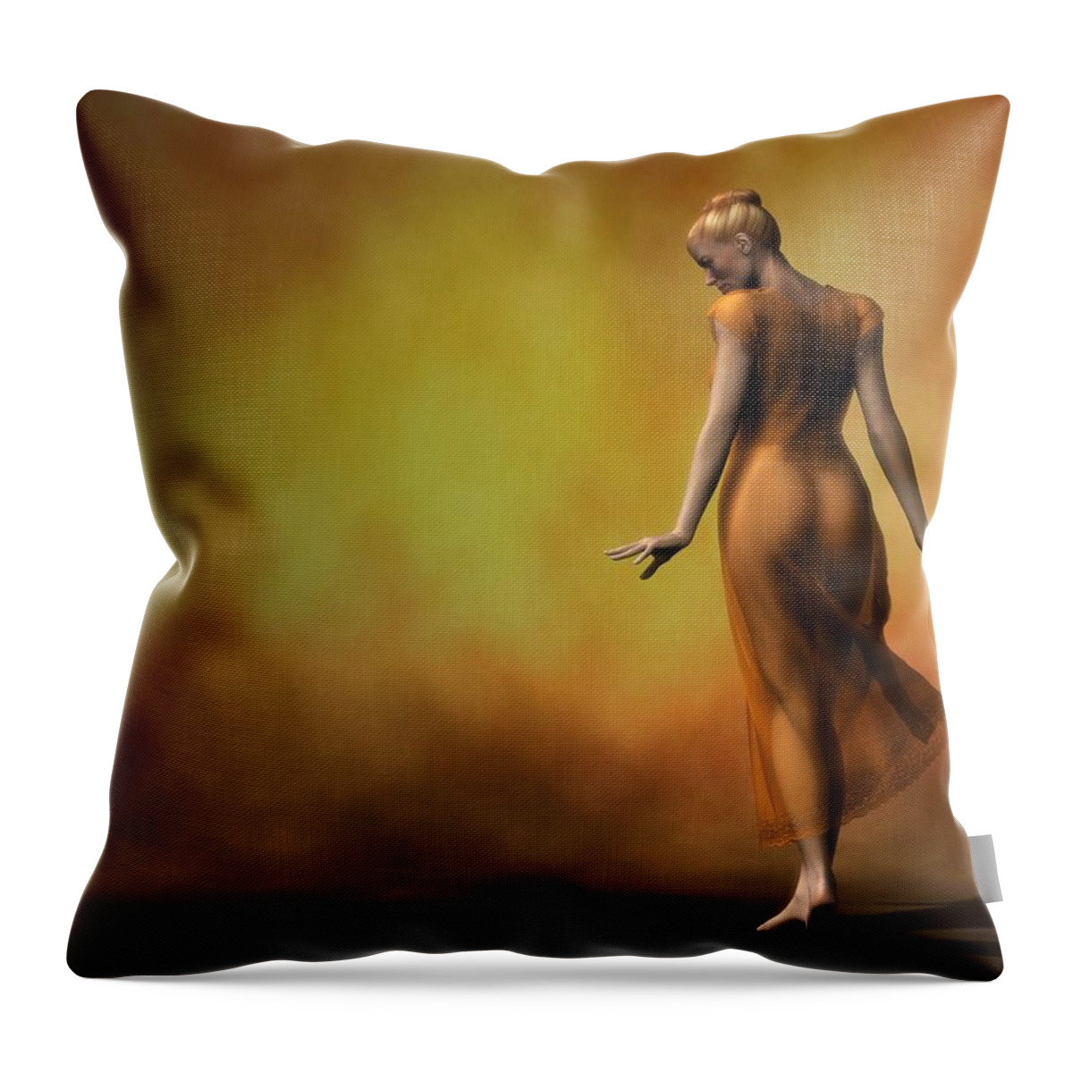  Throw Pillow featuring the digital art Orange Strut by Kaylee Mason