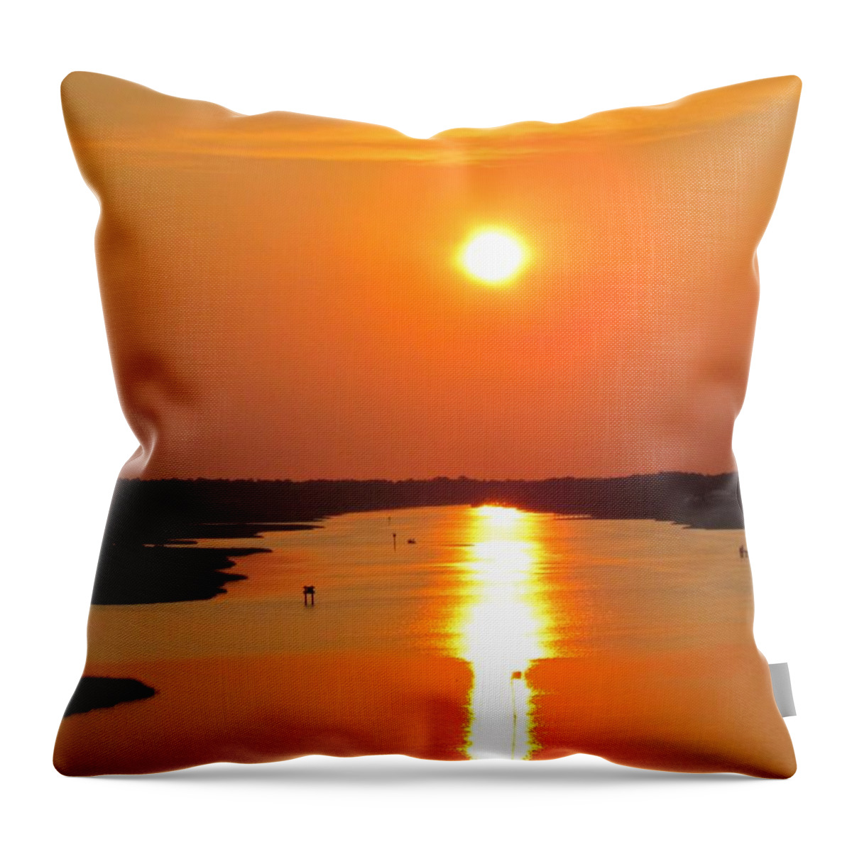 Orange Throw Pillow featuring the photograph Orange Sunset by Cynthia Guinn