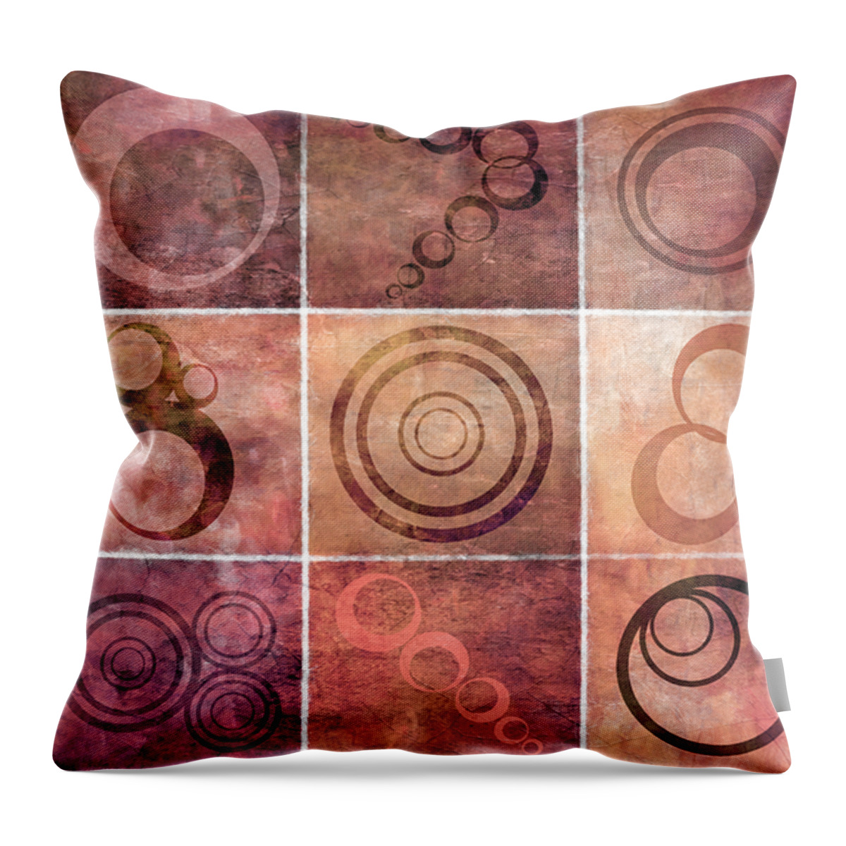 Abstract Throw Pillow featuring the mixed media Orb Ensemble 2 by Angelina Tamez