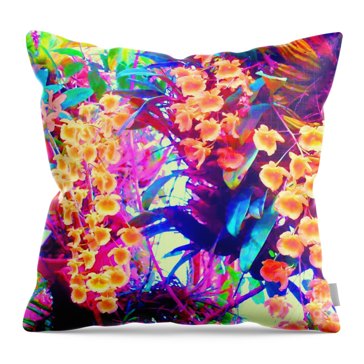 Vibrant Throw Pillow featuring the photograph Orchid Splash by Ann Johndro-Collins