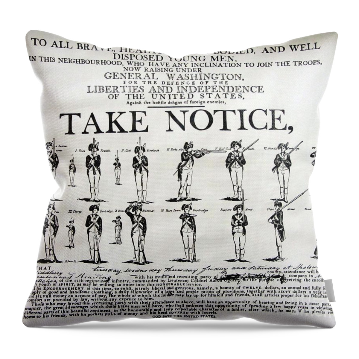 Poster Throw Pillow featuring the photograph Order Of Battle - Take Notice Brave Men by Susan Carella