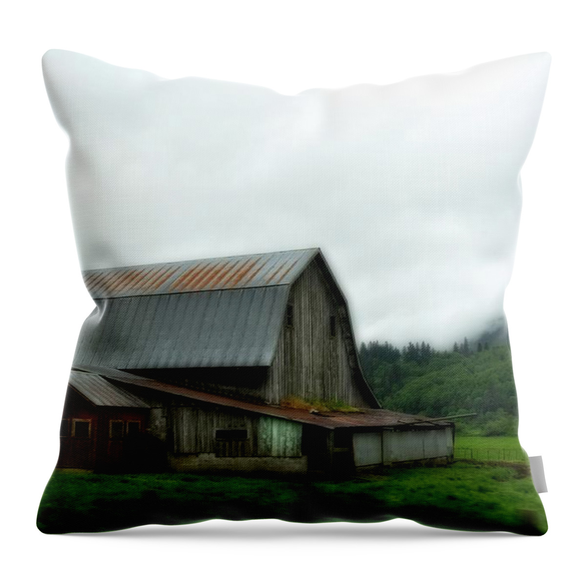 Oregon Throw Pillow featuring the photograph Oregon - Barn by Image Takers Photography LLC